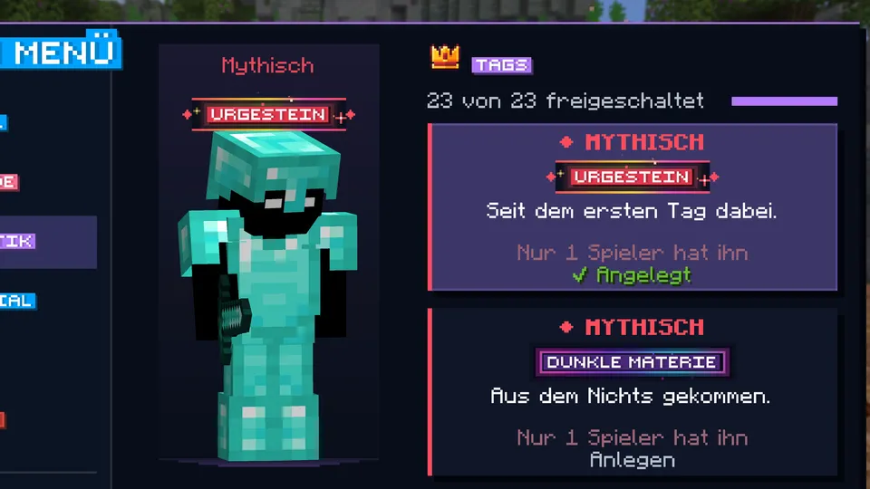 Kosmetik im MIXERq Menü: seltene Tags